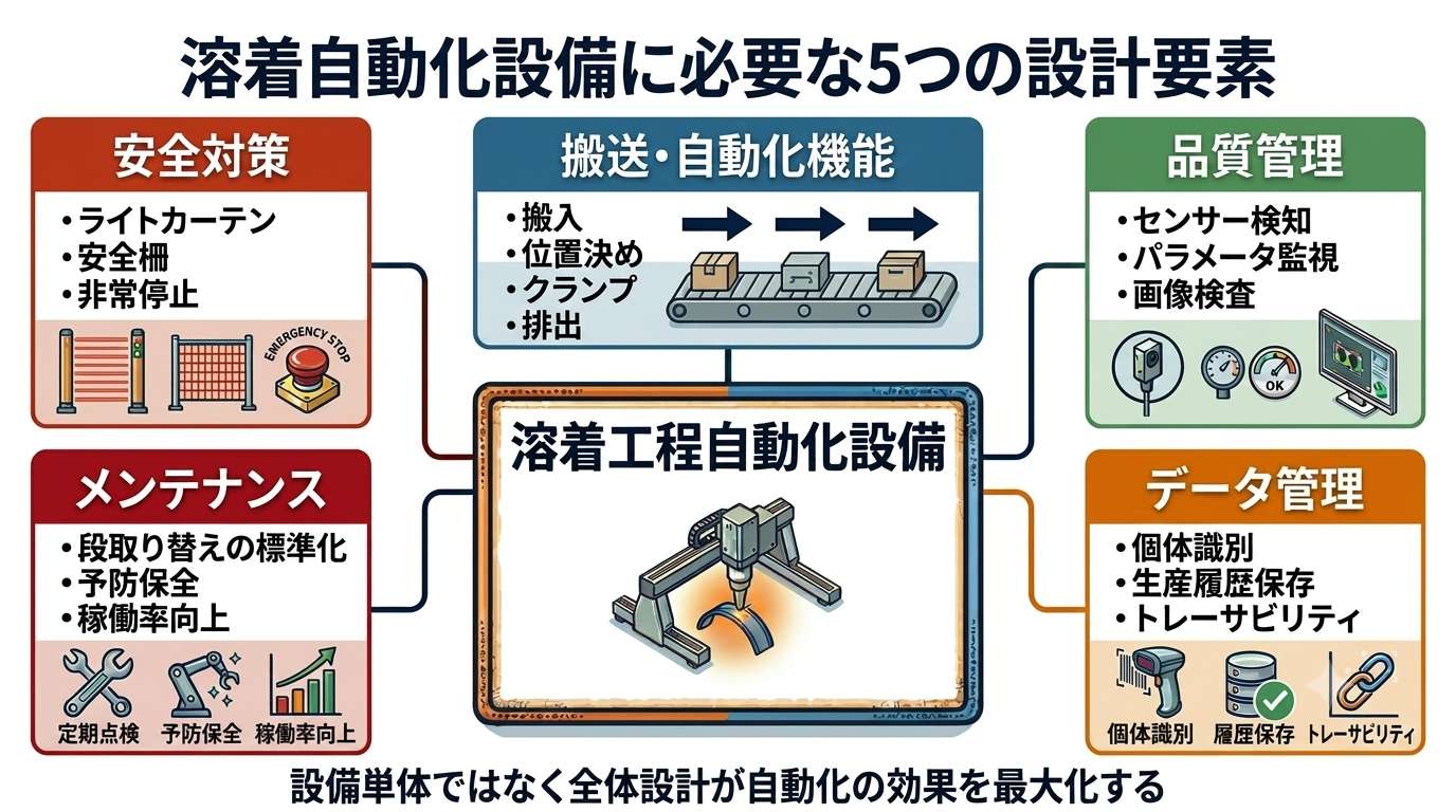 自動化された溶着工程を含む製造ラインの全景